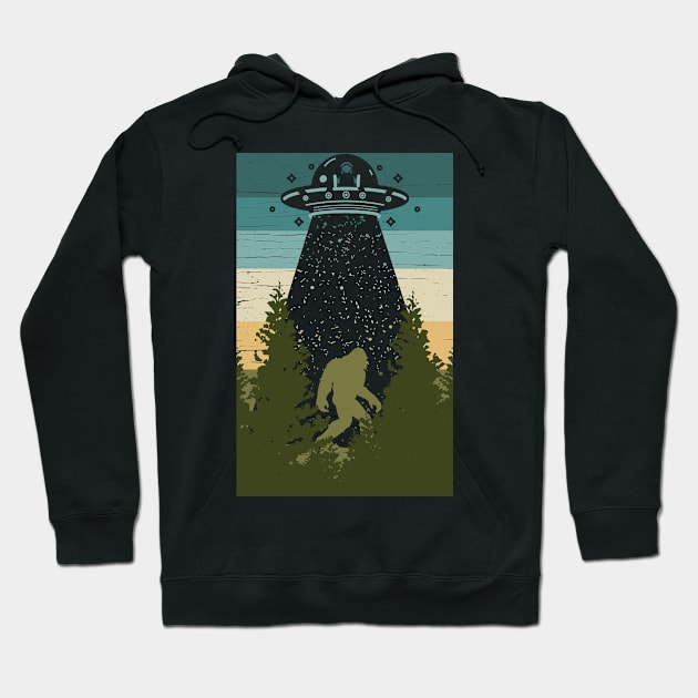 Bigfoot Ufo Abduction Hoodie by Tesszero